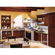 High quality standard light brown color birch wood kitchen cabinet